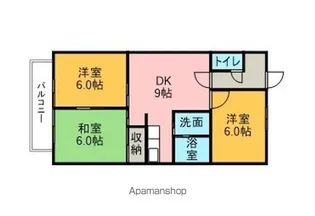クリスタルシャトースズキ【2C号室】の間取り