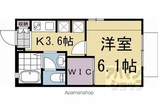 プティメゾンにしだ【105号室】の間取り