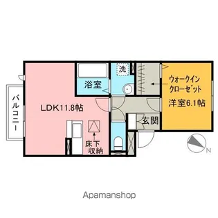シャトレー明神【1階】の間取り