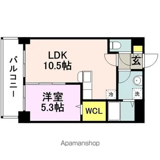 クレセント美野島【5階】の間取り