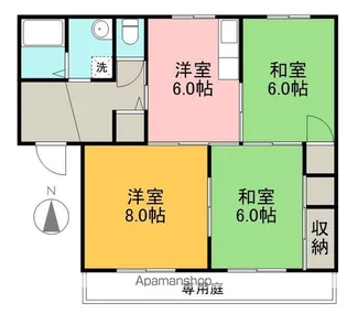 ハイツシャンテ B棟【102号室】の間取り