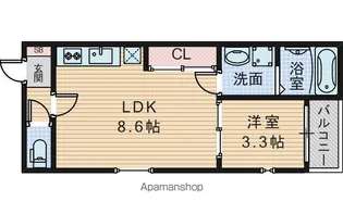 ヴァレスタ豊里【3階】の間取り