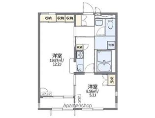 レオパレスサンシャイン狭山台【1階】の間取り