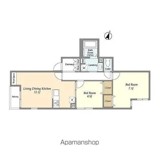 サンセリテ東が丘弐番館【2階】の間取り