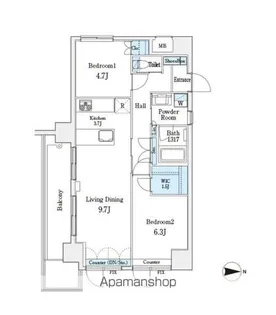 パークキューブ小岩【7階】の間取り