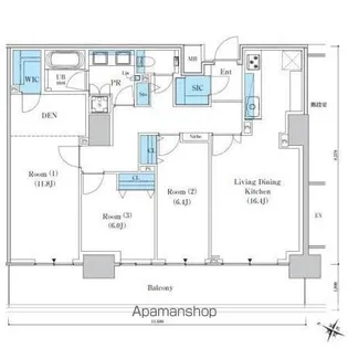 ロイヤルパークスER万代【18階】の間取り