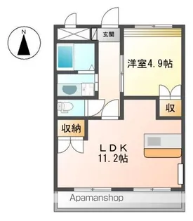 WISTERIA 六条 Ⅰ【2階】の間取り