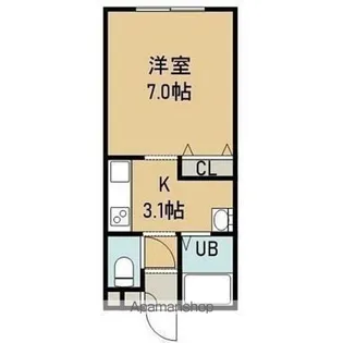 1Kの間取り画像