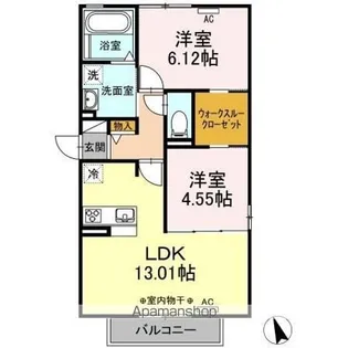 WEAVE LIFE Ⅱ (ウィーヴ ライフ Ⅱ)【2階】の間取り