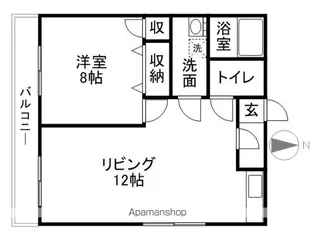 アサヒパレス川之江A棟【406号室】の間取り