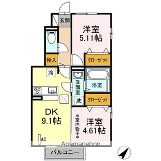カーサ・リリー D【1階】の間取り