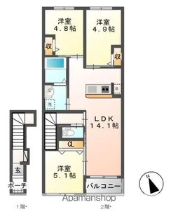 ラピュラフォレスト【2階】の間取り