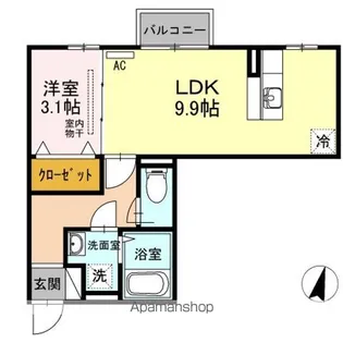 ラ・ランド上新栄 A【2階】の間取り