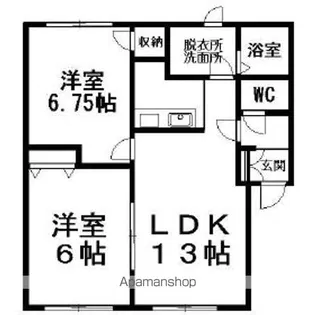 ボヌール元町【202号室】の間取り