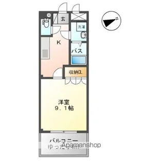 ディアフォンテーヌ A棟【206号室】の間取り