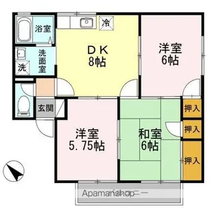 メゾン・ド・フルール A棟【1階】の間取り