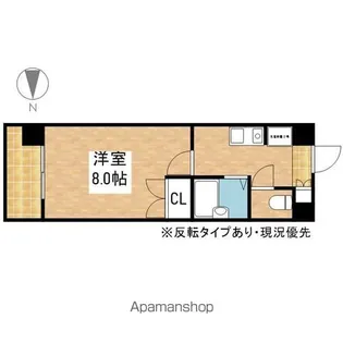 メゾンオランジェ渡辺【8階】の間取り
