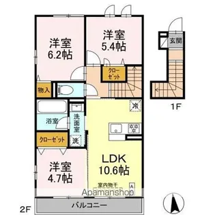 アメイジング萩園【2階】の間取り