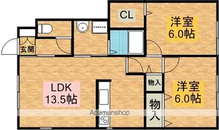 コンフォート大島Ⅳ B棟【2階】の間取り
