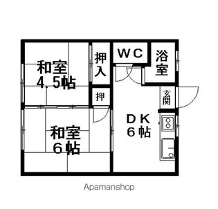 千代田コーポ【202号室】の間取り