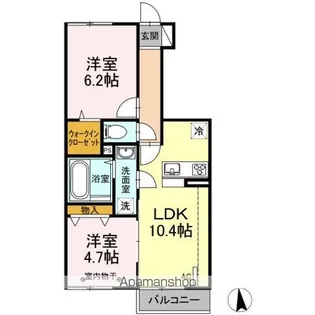 ガーデンベル イースト【1階】の間取り