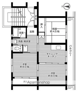 ビレッジハウス名張2号棟【506号室】の間取り