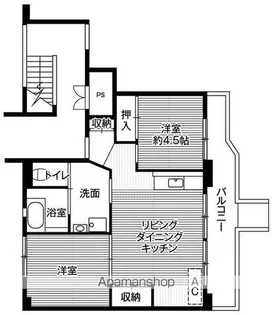 ビレッジハウス上三川2号棟【106号室】の間取り