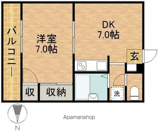 パレス尾野Ⅱ【2階】の間取り