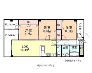 さくらいマンション石田浜【101号室】の間取り