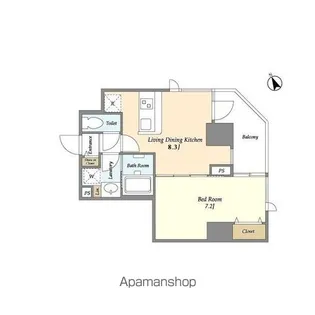 LIEN西五反田【4階】の間取り
