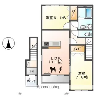 グリーンシティ中新【2階】の間取り