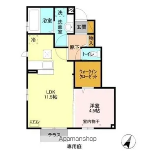 プルメリア【103号室】の間取り