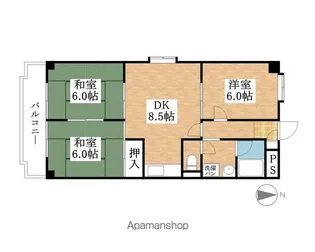 サンテラス花の木【4階】の間取り