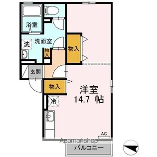 エクセル東尾道 A【1階】の間取り