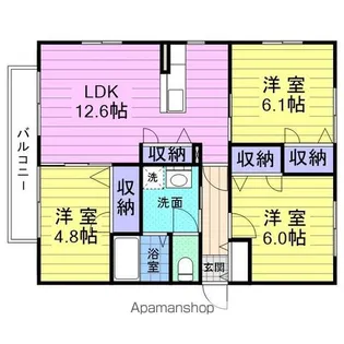 サリュコパン【1階】の間取り