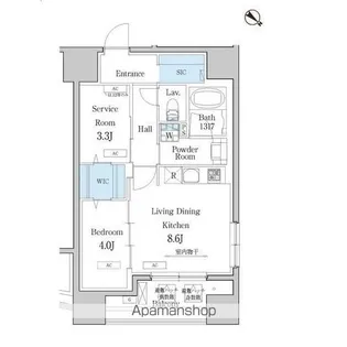 デュオフラッツ池尻大橋【11階】の間取り