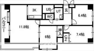 アルファスクエア円山【907号室】の間取り