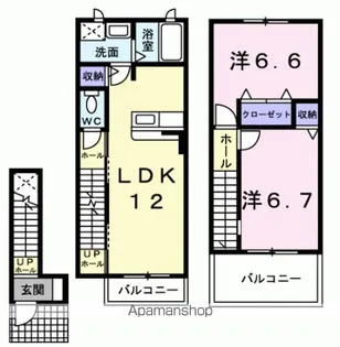 アヴァンツァートヴィレッジ Ⅱ【2階】の間取り