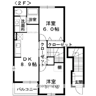 ウィングコート B【2階】の間取り