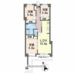 広島県福山市地吹町【マンション】の間取り