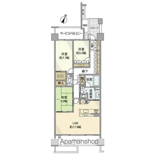 プラウド東山公園【4階】の間取り