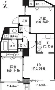 レジディア三軒茶屋Ⅱ【6階】の間取り