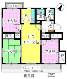 ヴィラフェリス空港南【1階】の間取り