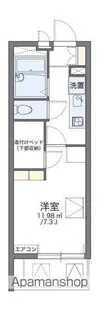 レオパレスねむの木【206号室】の間取り