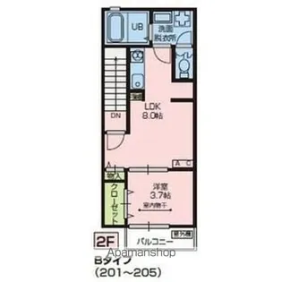 WISTERIA Ⅲ【2階】の間取り