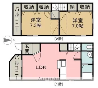 メゾネット庄内【101号室】の間取り