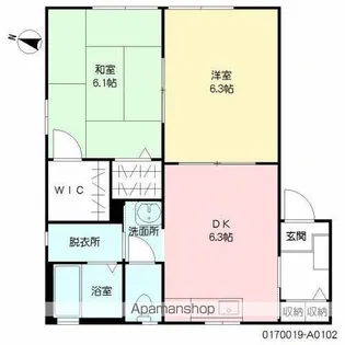 グランブルー【1階】の間取り