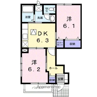 埼玉県深谷市上野台【アパート】の間取り