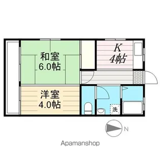 サニーハイツ園生【2階】の間取り