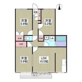 グランデュール瀬戸岡【2階】の間取り